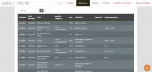 Image of the plain sight sound database version one